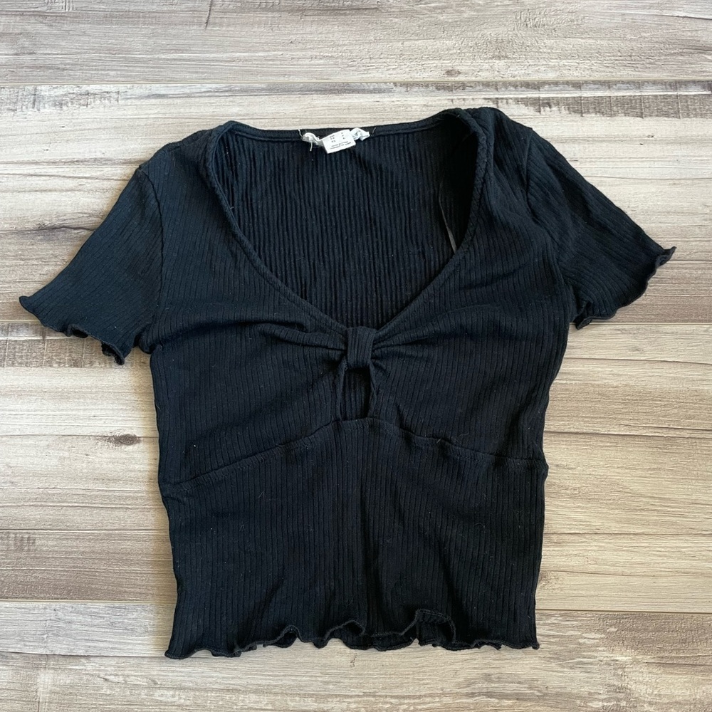 Urban Planet Black Ribbed Crop Top